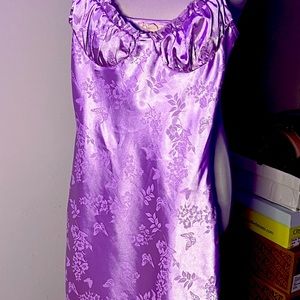Knee length purple silky dress 💜